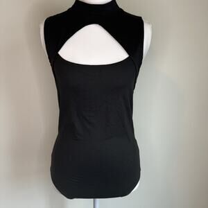 Abercrombie & Fitch Soft Collection Black Keyhole Bodysuit | M